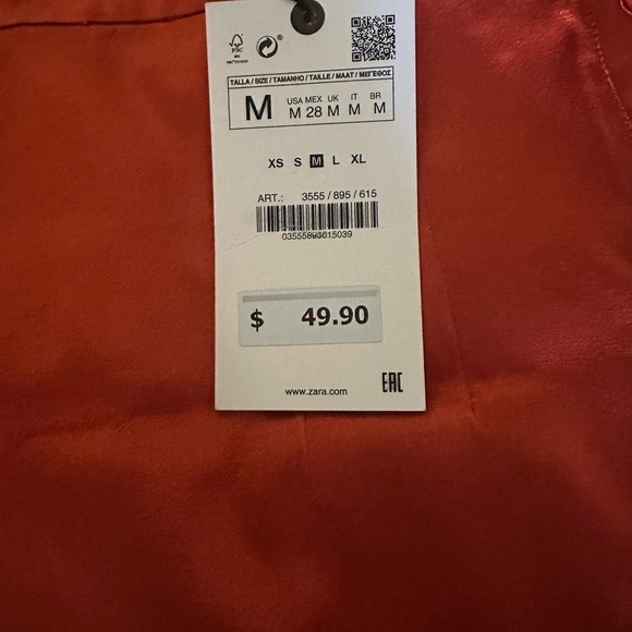 Zara Side Button Satin Effect High Waisted Mini Short Skirt, Size M, NWT - Picture 7 of 11